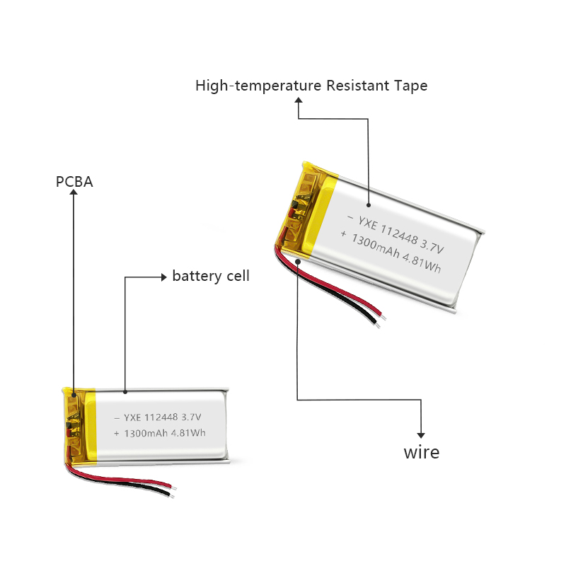 3.7 V Li-ion Battery 112448-1300mah